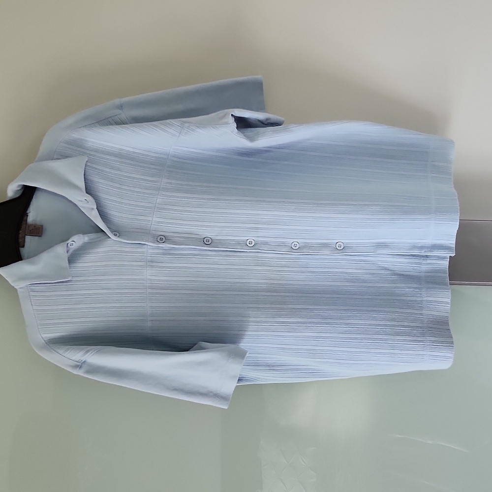 Quick Reflex Size XL Textured Button-Up Cotton Shirt